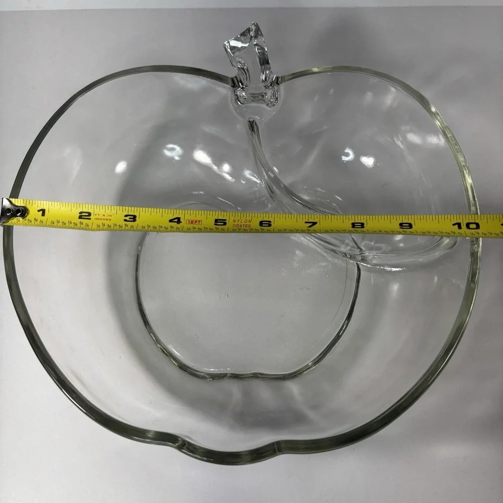 Clear Hazel Atlas Apple Serving Dish - Divided